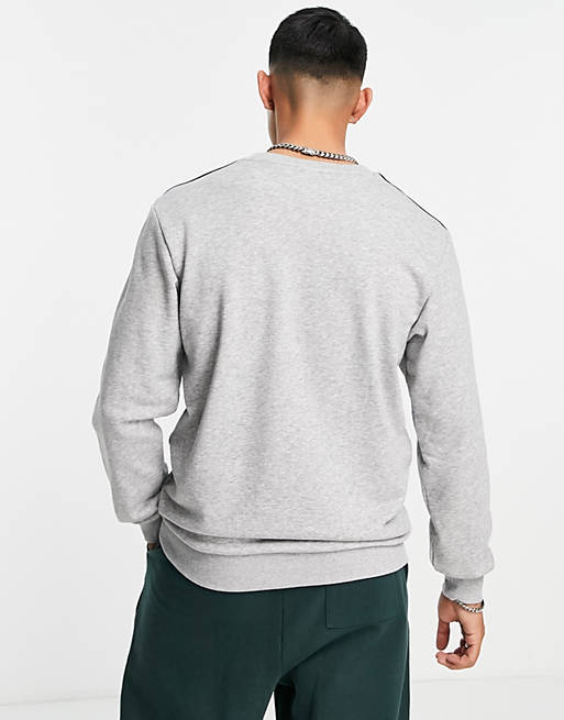 Hoodies & Sweatshirts adidas 3 stripe french terry sweatshirt in grey heather 