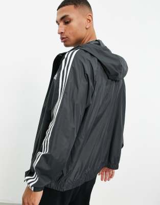 adidas three stripe windbreaker