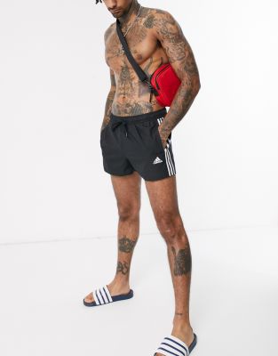 adidas 3 stripe shorts black
