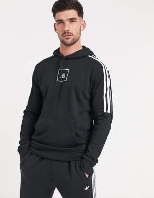 adidas tape hoodie black