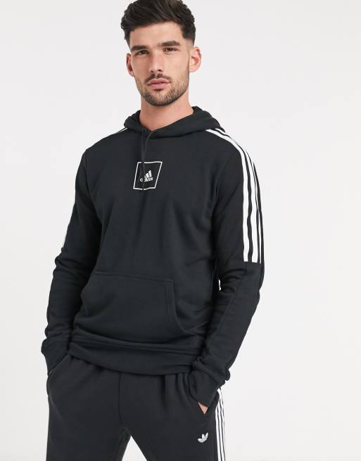 Adidas logo store tape hoodie