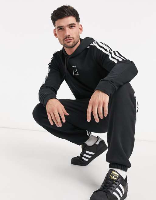 Adidas overhead tape on sale hoodie