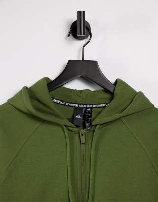 adidas khaki zip hoodie