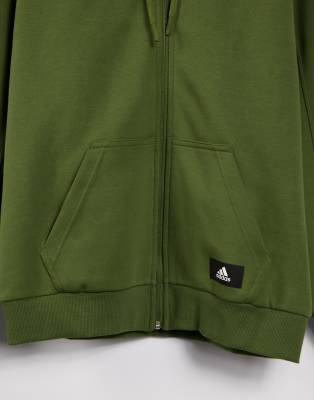 adidas khaki zip hoodie