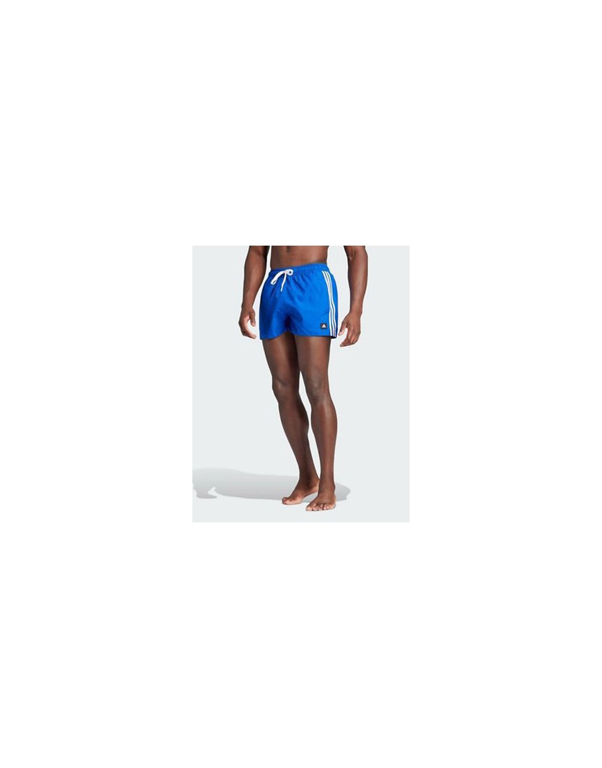 adidas 3-stripes CLX short swim shorts in blue