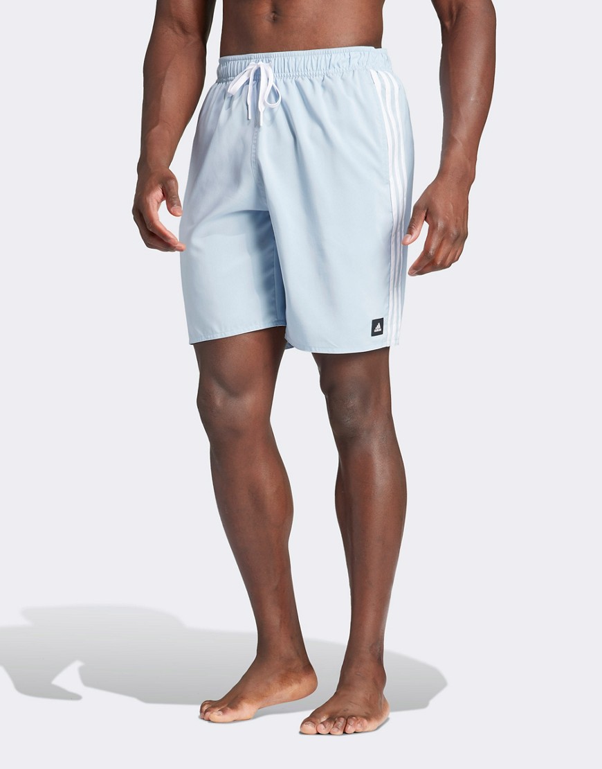 adidas 3-stripes CLX swim shorts in blue