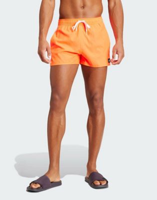 adidas 3-stripes CLX Very-short-length swim shorts in red