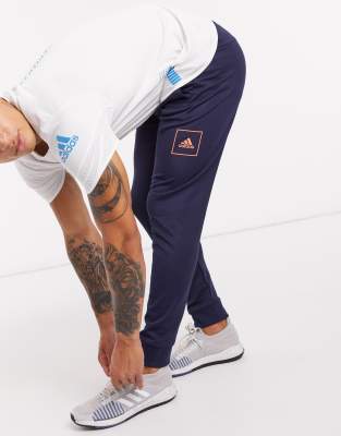 adidas 3 stripes joggers in legend ink