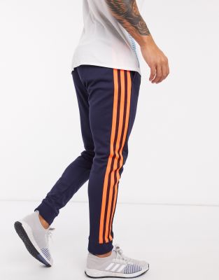 adidas 3 stripes joggers in legend ink