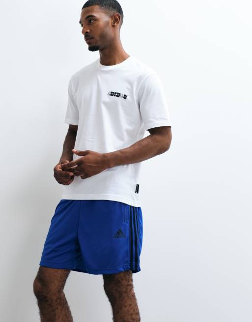 adidas 3 stripes shorts in navy, 4 of 5