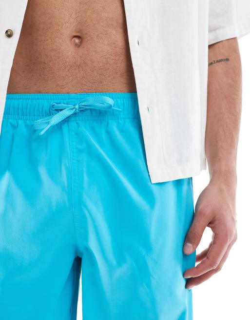 adidas 3-stripes swim shorts 8-inch in lucid cyan / white, 2 of 4