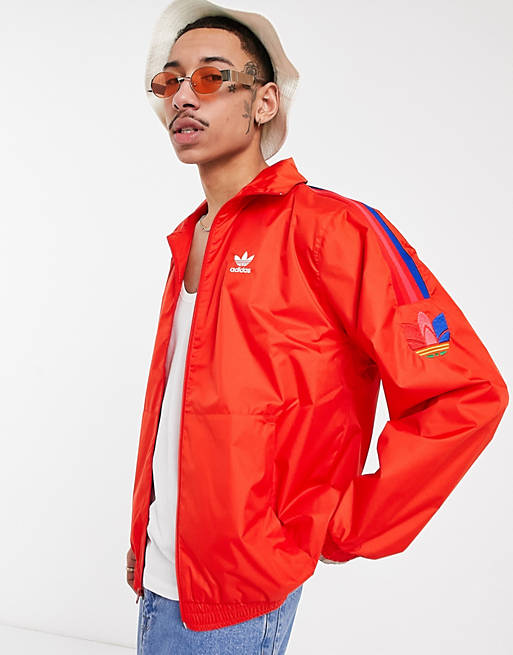 adidas 3D Trefoil 3-Stripes Track Top in red