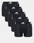 [adidas] adidas 5 pack active flex cotton trunks in black M BLACK