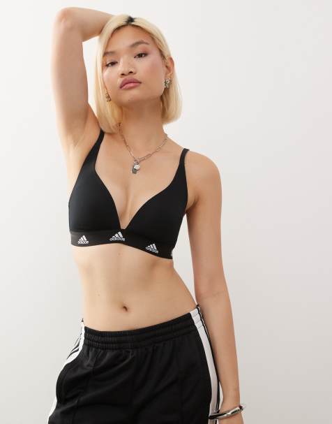 adidas active comfort cotton bralet in black - view 1