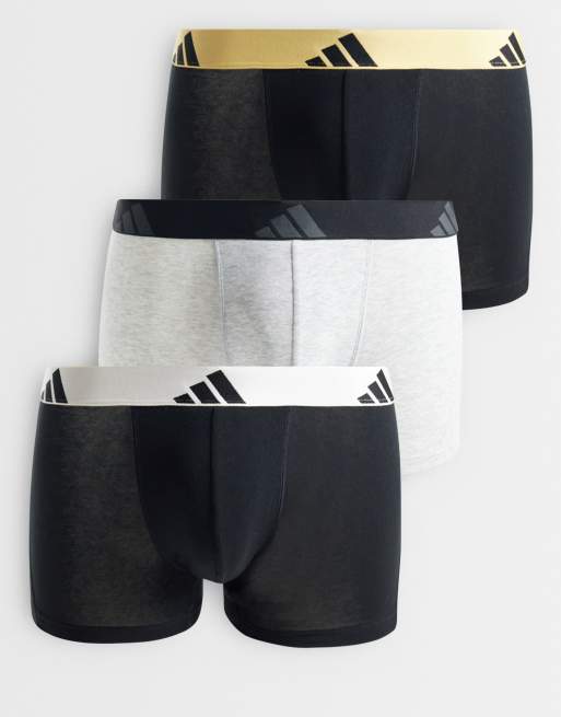 Adidas Active flex 3 pack trunks with colored waistbands in multi