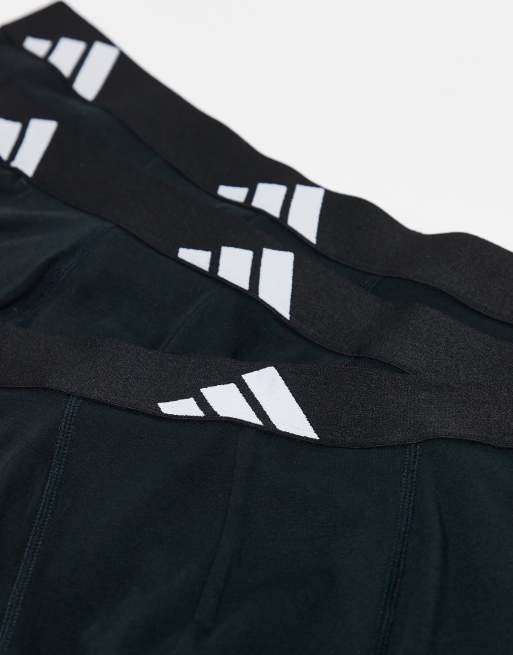 adidas - Active Flex - Confezione da 3 boxer aderenti sportivi in cotone neri, 3 di 3