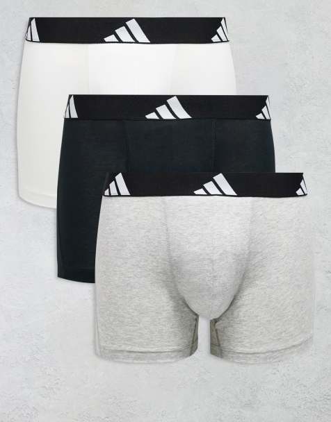 adidas - Active Flex - Pakke med 3 par boksershorts i bomuld i sort/grå/hvid - view 1