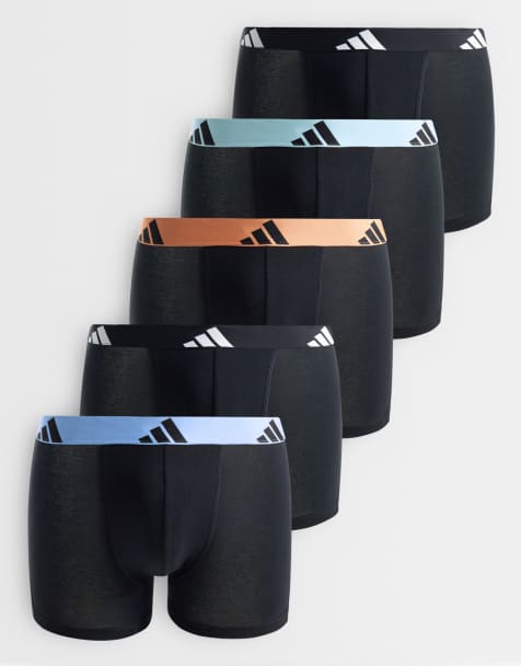 adidas - Active Flex - Set van 5 boxershorts met gekleurde taillebanden in zwart - view 1