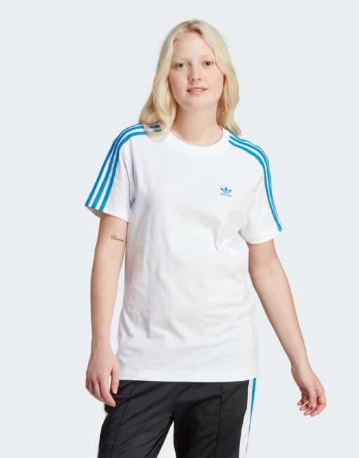adidas – adibreak – Biały T-shirt z nadrukiem na plecach