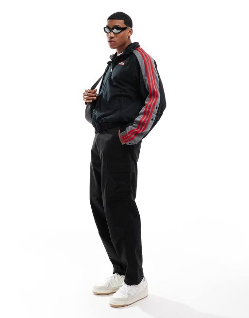 adidas Adicolor Adibreak Giacca della tuta nera e rossa ASOS