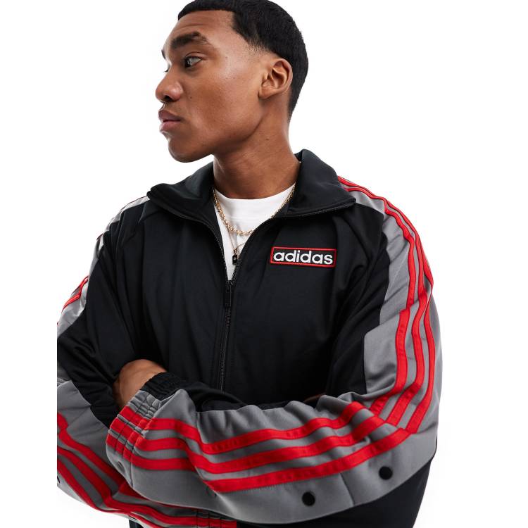 adidas Adicolor Adibreak track jacket in black and red ASOS