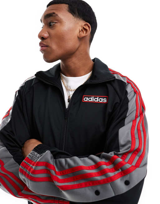 Black and red track jacket best sale