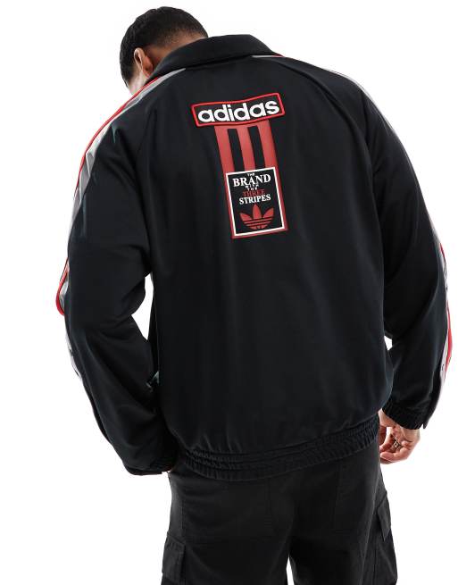 adidas Adicolor Adibreak track jacket in black and red