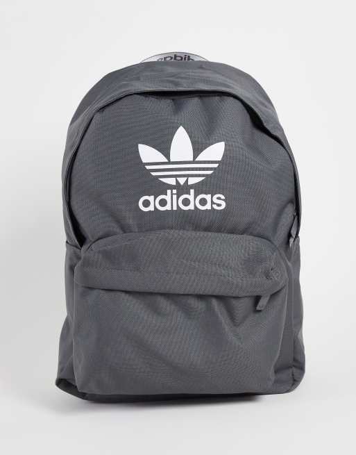 Adidas grey hotsell and black backpack