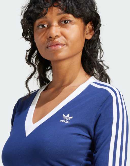 adidas Adicolor Classics 3 Stripes Maxi Dress in Blue