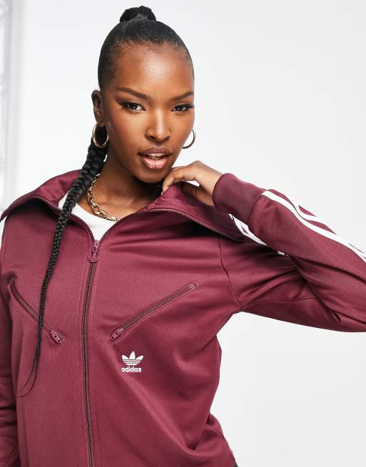 Burgundy adidas hotsell track jacket