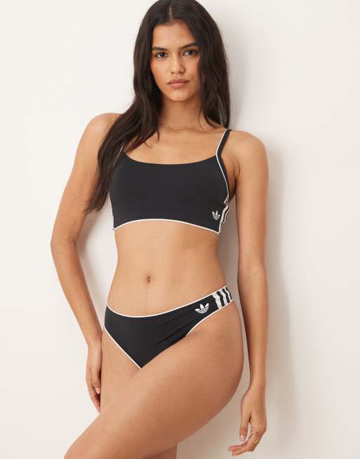 Adidas adicolor comfort flex thong in black