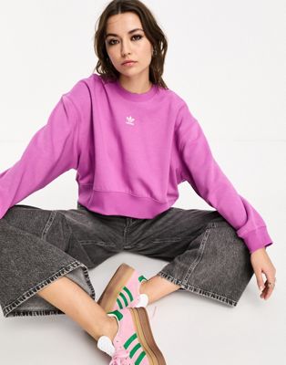 adidas Adicolor Essentials Crew Sweatshirt in Purple - ASOS Price Checker