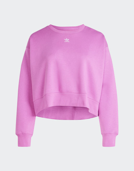 adidas Adicolor Essentials Crew Sweatshirt Plus Size in Purple