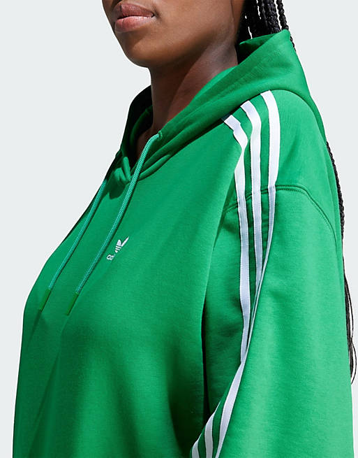 adidas – Adicolor – Oversize-Kapuzenpullover in Grün mit den 3 Streifen |  ASOS