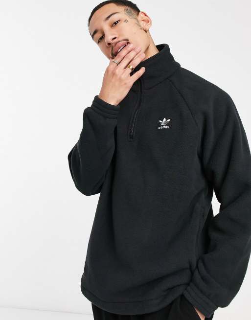 adidas Adicolor Polar Fleece Half Zip Sweatshirt in black