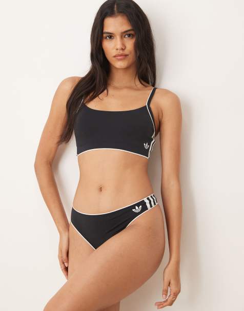 Adidas adicolour comfort flex lingerie thong in black - view 1