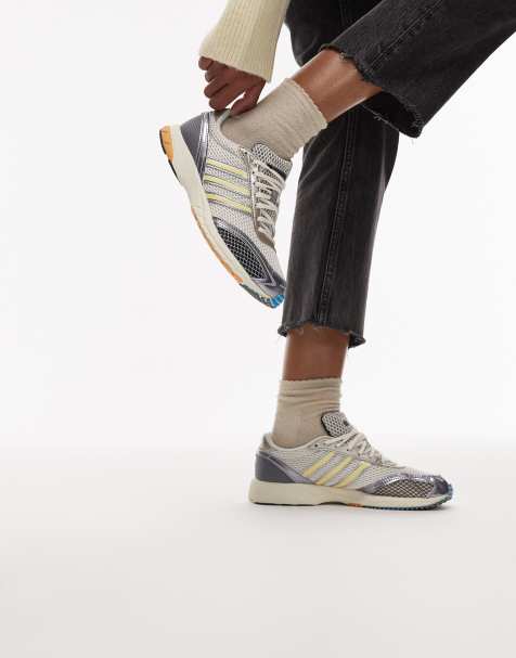 adidas Adios OG trainers in white and metallic silver - view 1