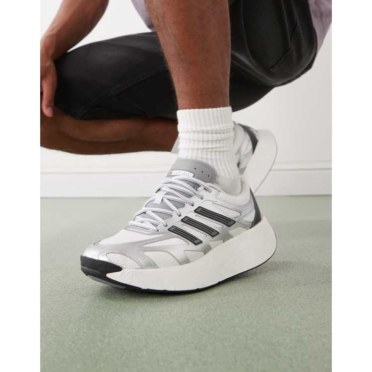 adidas Adizero Aruku trainers in metallic silver and white | ASOS