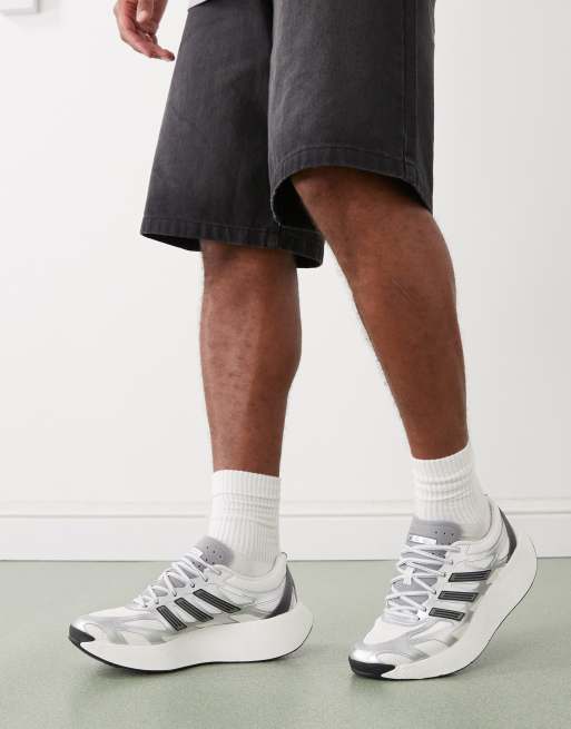 adidas Adizero Aruku trainers in metallic silver and white | ASOS