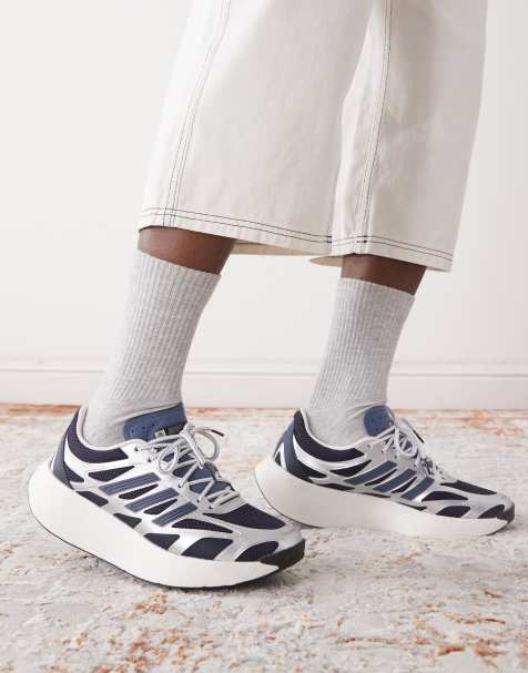 adidas Adizero Aruku trainers in silver and navy - view 1