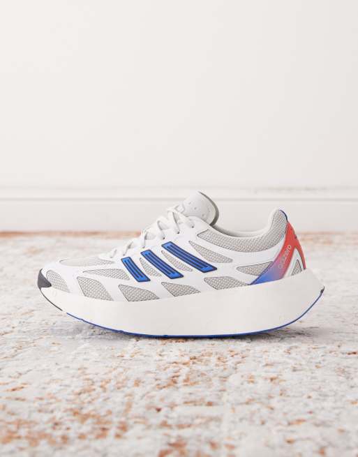 adidas Adizero Aruku trainers in white and blue, 2 of 5