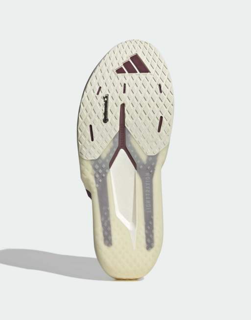 adidas Adizero Dropset Pro sneakers da allenamento bianche e bordeaux, 5 di 7