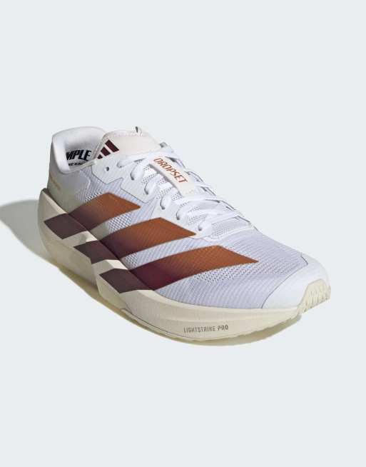 adidas Adizero Dropset Pro sneakers da allenamento bianche e bordeaux, 6 di 7