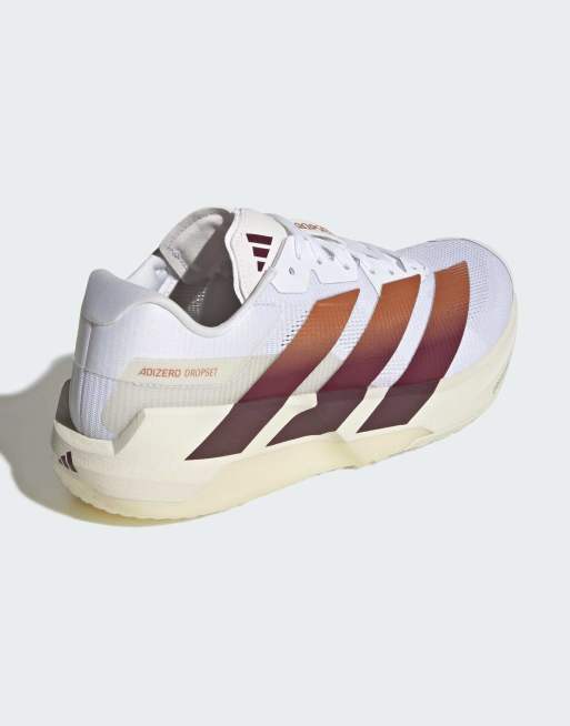 adidas Adizero Dropset Pro sneakers da allenamento bianche e bordeaux, 7 di 7