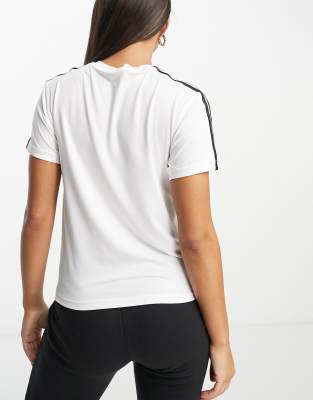 adidas Aeroready Train Essentials 3-Stripes tee in white and