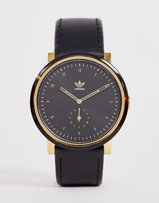 Adidas - AL3 District - Horloge met leren bandje in zwart
