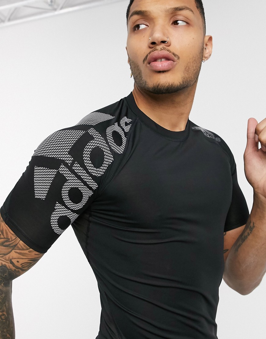 adidas - Alphaskin badge of sport - T-shirt in zwart