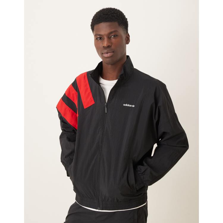 adidas Originals Men's Archive Blocked Track Top - Black/Red, Size: XL