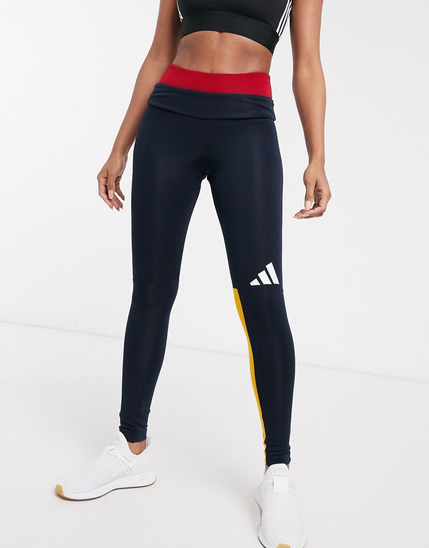 adidas - Athletics pack - Legging met kleurvlak-Blauw