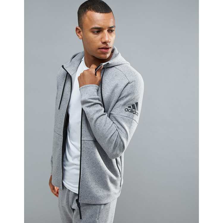 adidas Stadium Full Zip Hoodie In Gray BQ1648 | ASOS